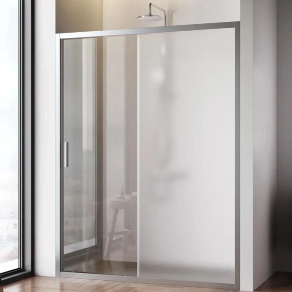 Душевая дверь в нишу AM.PM Gem Solo 150 см профиль хром стекло матовое, раздвижные - фото 6