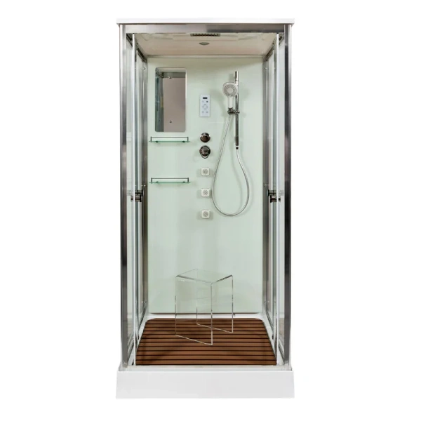 Душевая кабина Deto V 90х90 см средний поддон, пристенные, недорогие, для дачи, с гидромассажем, c тропическим душем, с вентиляцией, с крышей - фото 5