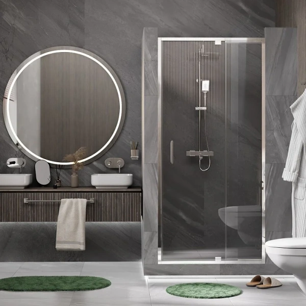 Душевая дверь WasserKRAFT Berkel 90 см профиль хром, современные, hi-tech - фото 2