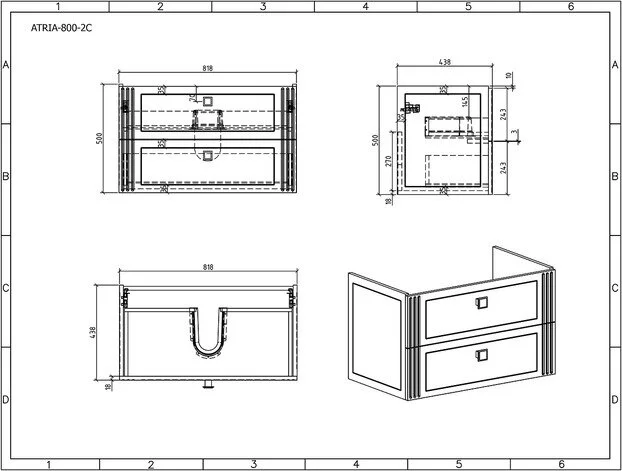 Тумба под раковину подвесная BelBagno Atria 85 см белая, по запросу - фото 2