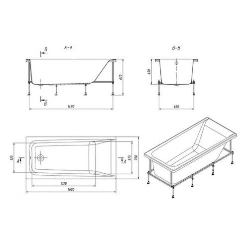 Схема, без гидромассажа, недорогие, большие - фото 6