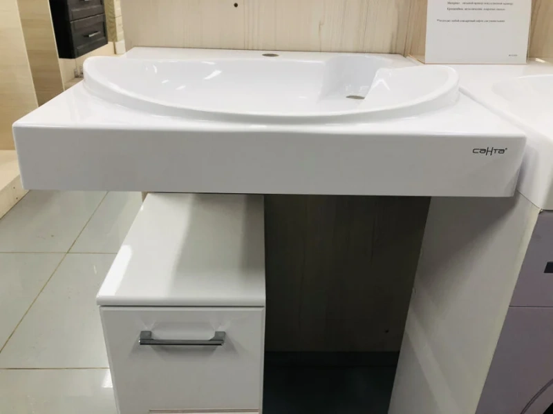 Раковина над стиральной машиной СанТа Сатурн 60 см с кронштейнами, над стиральной машиной, пристенные - фото 3