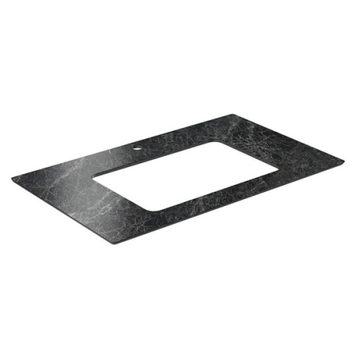 Столешница для встраиваемых снизу раковин Kerama Marazzi Plaza Classic 80 см  Риальто темный серый лаппатированный, в наличии - фото 2