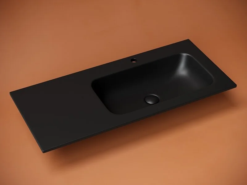 Раковина Ceramica Nova Grace 101 см чаша слева черная - фото 3