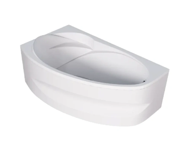 Ванна акриловая 1MarKa Julianna 01дж1410лкс2+, 170 x 100 см, левая, с каркасом и сливом-переливом, белая - фото 1