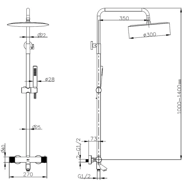 Душевая стойка Boheme Uno 468 с изливом - фото 4
