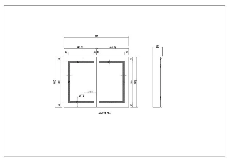 Зеркальный шкаф с подсветкой Акватек 90 см сенсорное управление, хром - фото 5