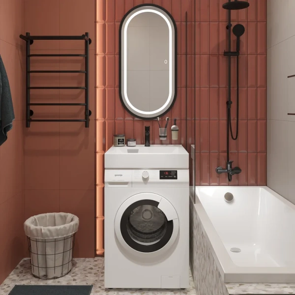 Душевая стойка Damixa Origin Bit с верхним и ручным душем, черная - фото 2