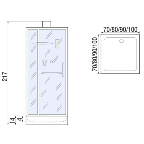 Схема, пристенные, недорогие, для дачи, без гидромассажа, без крыши - фото 5