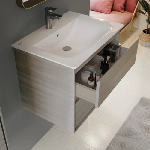 Тумба под раковину подвесная Ideal Standard Connect Air 60 см светло-коричневая, современная, hi-tech - фото 3