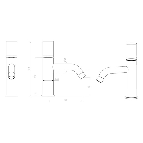 Смеситель для раковины Boheme Stick брашированная бронза - фото 2