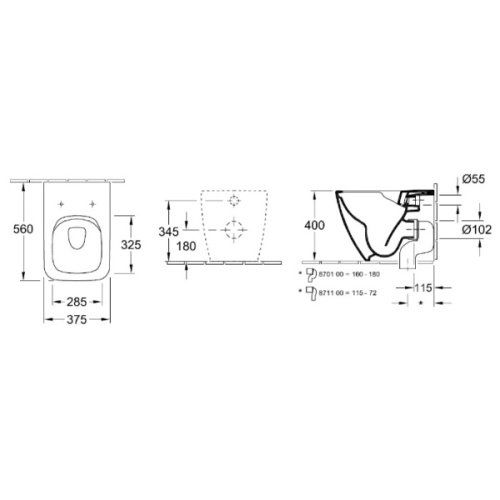 Унитаз напольный Villeroy & Boch Venticello альпийский белый с покрытием CeramicPlus - фото 3