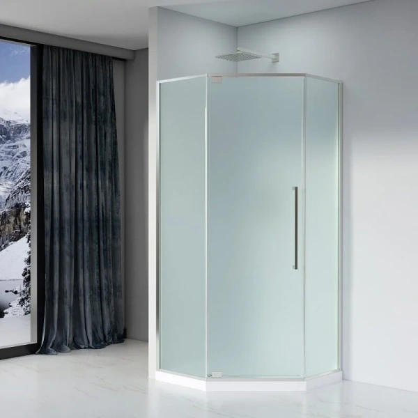 Душевой уголок Black&White Stellar Wind 100x100 см профиль хром, стекло матовое, современные, hi-tech - фото 3
