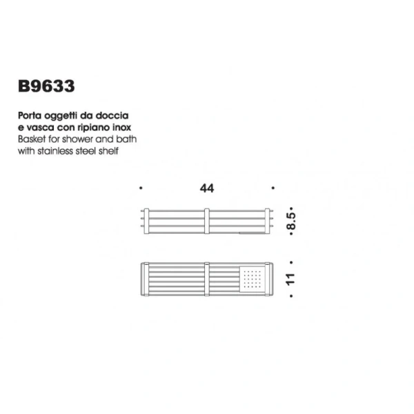 Полочка для ванной Colombo Angolari B9633 корзинка, современные, hi-tech - фото 2