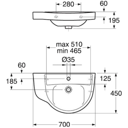 Раковина подвесная Gustavsberg Nordic GB1127000108 70х45х19.5 см - фото 3