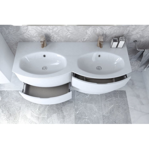 Тумба под раковину подвесная Cezares Vague 69 см Bianco Lucido, окрашенные - фото 9