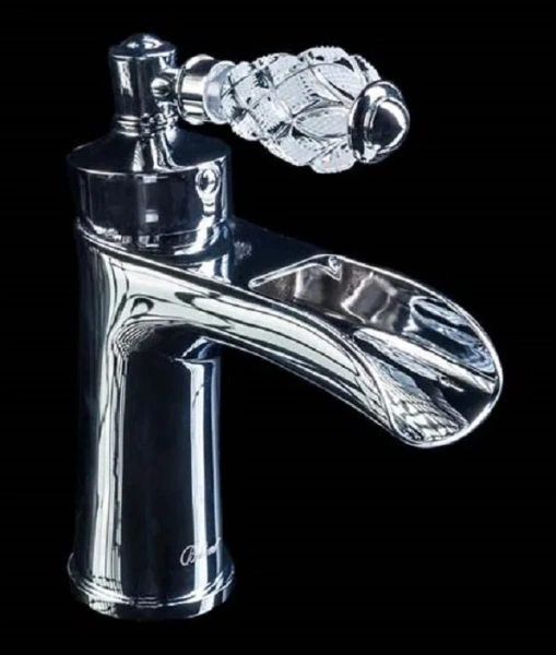 Смеситель для раковины Boheme Vogue Crystal с каскадным изливом - фото 1