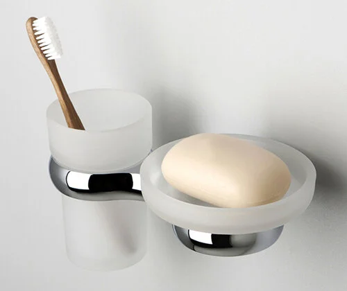 Стакан для ванной и мыльница WasserKRAFT Berkel хром - фото 3