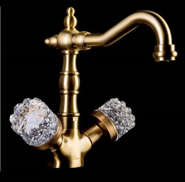 Смеситель для раковины Boheme Crystal с поворотным изливом