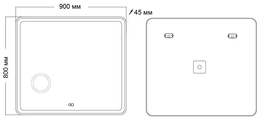 Зеркало с подсветкой Grossman Leo 90 см прямоугольное - фото 2