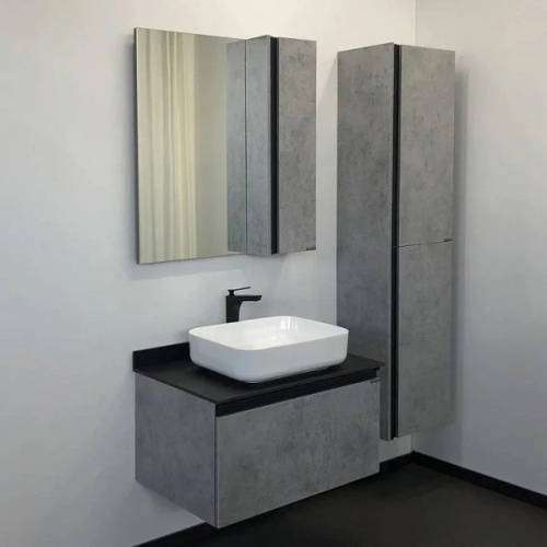 Тумба с раковиной подвесная Comforty Эдинбург 75 см бетон светлый, в наличии - фото 2