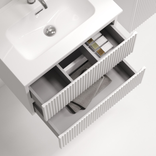 Тумба под раковину подвесная Sancos Snob R 60 см bianco, современная, hi-tech - фото 3