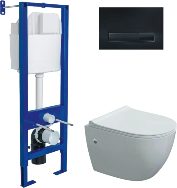 Унитаз с инсталляцией BERGES Okus сиденье микролифт - фото 1