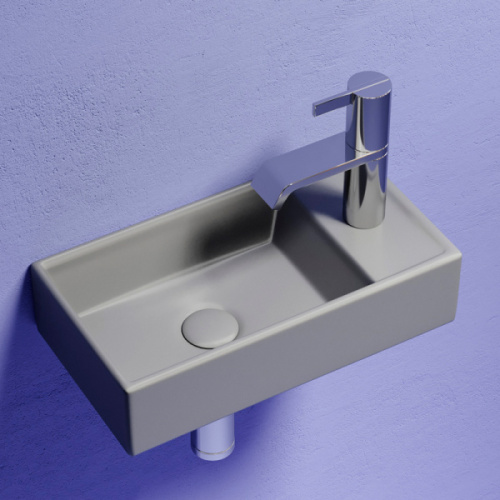 Раковина Ceramica Nova Element 40 см чаша слева антрацит матовый - фото 2
