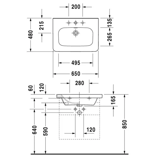 Раковина Duravit Durastyle 232065 - фото 2