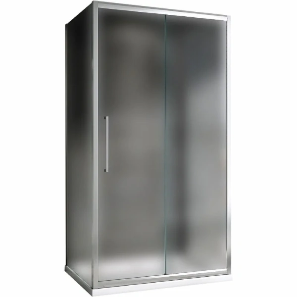 Душевой уголок Abber Schwarzer Diamant 130x100 см профиль хром стекло матовое - фото 1
