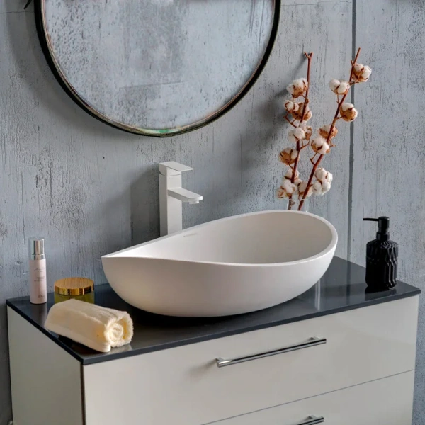 Раковина Montebianco Onda 60 см белая матовая, в форме чаши, круглой формы - фото 5