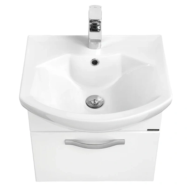 Тумба под раковину подвесная Акватон Ария 50 см белая, моноблок - фото 5