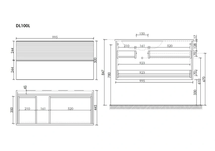 Тумба под раковину подвесная Sancos Delta 100 см левая дуб светлый/белая - фото 2