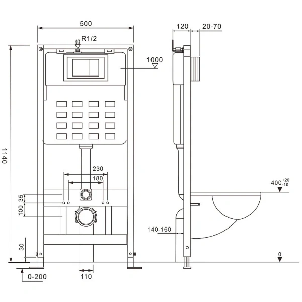 Клавиша смыва Abber AC0120 нержавеющая сталь, слив эконом-стандарт с двумя клавишами - фото 3