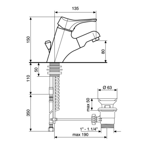 Смеситель для раковины Emmevi Zeus 3096Z - фото 2