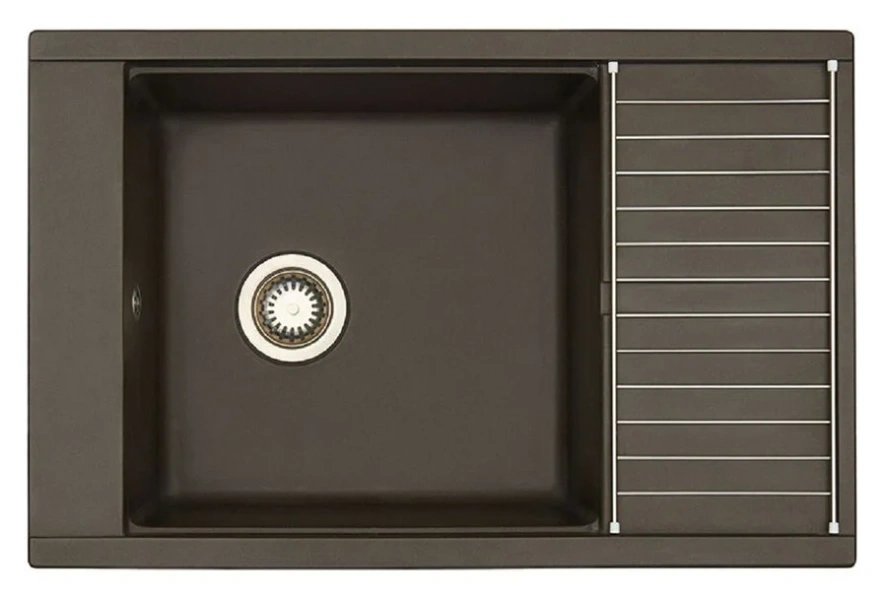 Мойка для кухни Акватон Делия 78 см кофе, из искусственного мрамора - фото 3