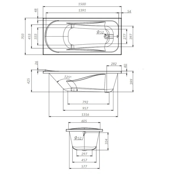 Ванна акриловая Am.Pm Sense 150х70 см белая, приставные - фото 7