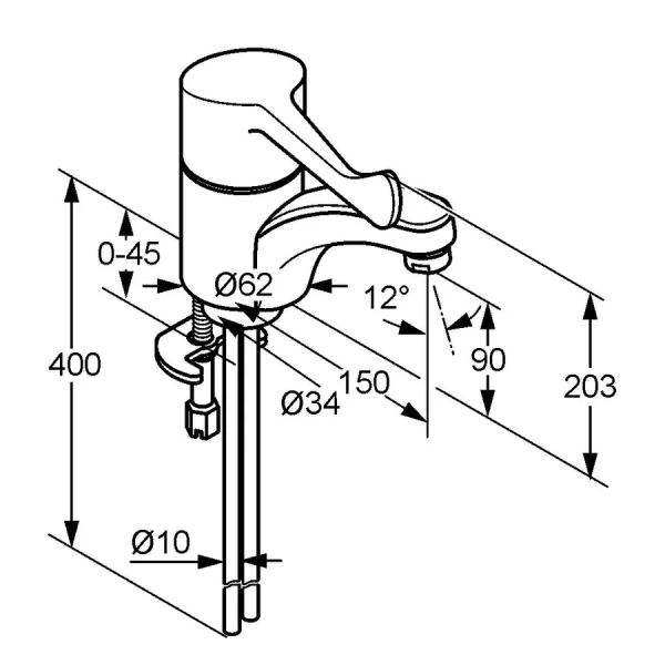Смеситель для раковины Kludi Medi Care 3411205 латунь - фото 4