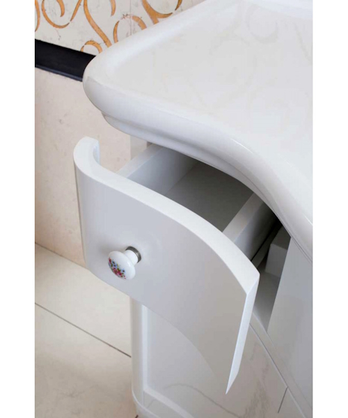 Тумба для раковины, цвет белый матовый, фурнитура состаренное серебро, La Beaute Sabrina index_2 - фото 5