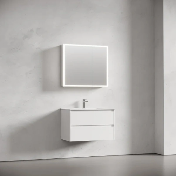 Зеркальный шкаф с подсветкой Sancos Evoke 80 см серый - фото 3