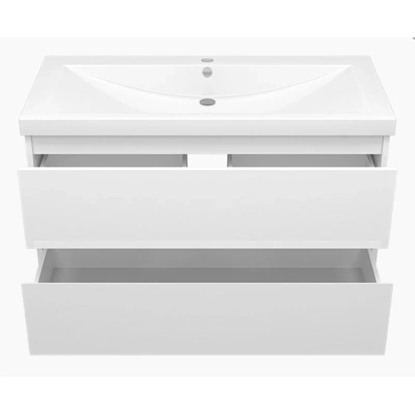 Тумба под раковину подвесная Misty Алиса 90 см белая - фото 3