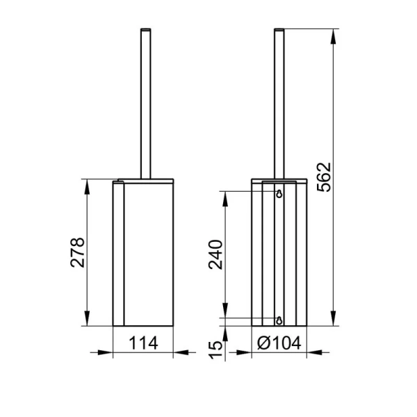 Ершик для ванной, хром, Keuco Plan Care, в наличии - фото 2
