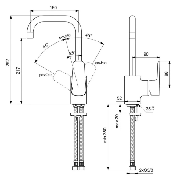 Смеситель для раковины Ideal Standard Ceraplan III хром - фото 2