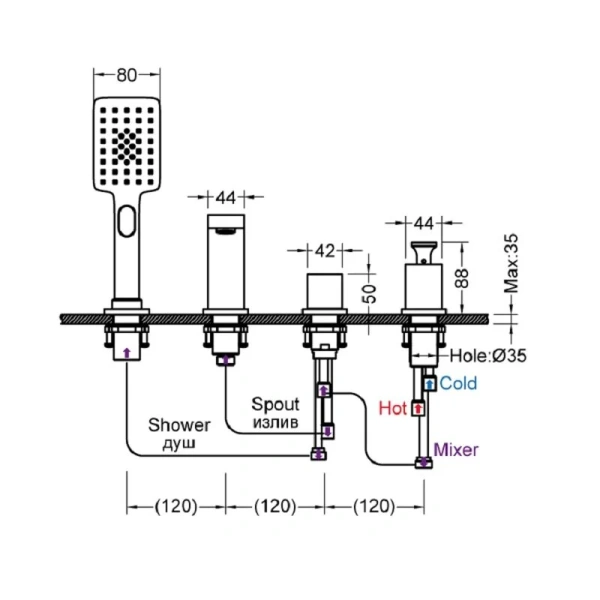 Смеситель для ванны Timo Torne 4330 - фото 2