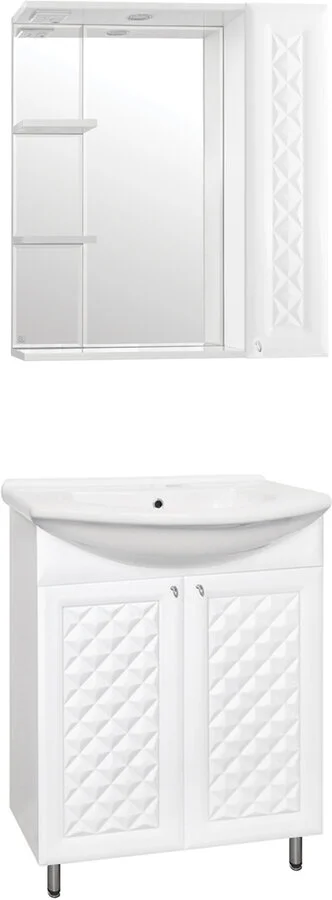 Зеркальный шкаф с подсветкой Style Line Канна 75 см белый - фото 4