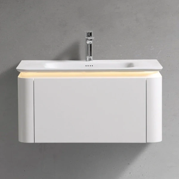 Тумба с раковиной подвесная Black&White Universe 80 см Milk white - фото 1