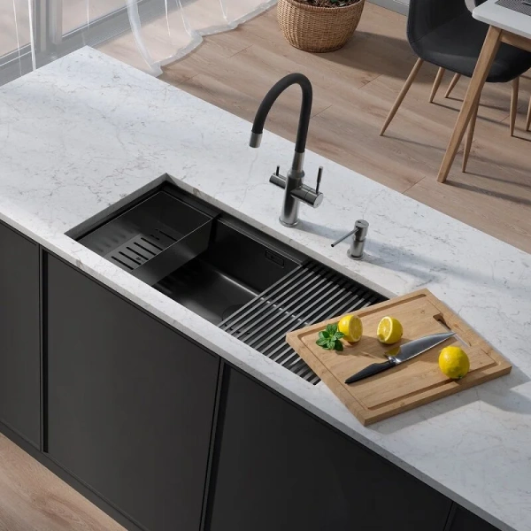 Мойка для кухни Lemark Tabaga 82 см графит, без крыла - фото 6