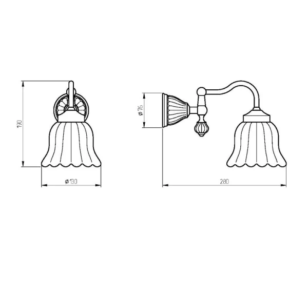 Светильник Migliore Olivia золото, классические, ретро, декорированные - фото 2
