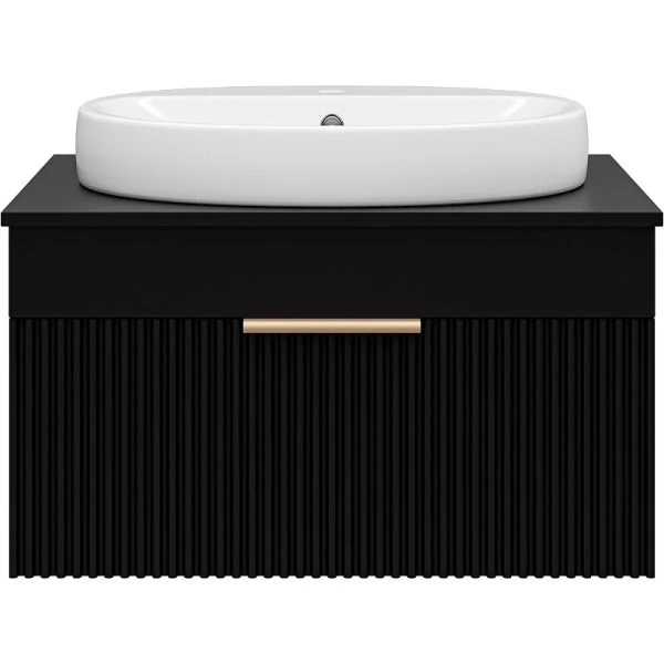 Тумба под раковину подвесная Brevita Enfida 70 см 1 ящик, черная - фото 3