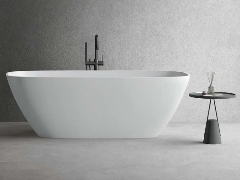 Ванна Uni-Flow Cono из искусственного камня Solid surface FS306-1700 Gloss White, 170 х 80 см, белая - фото 4